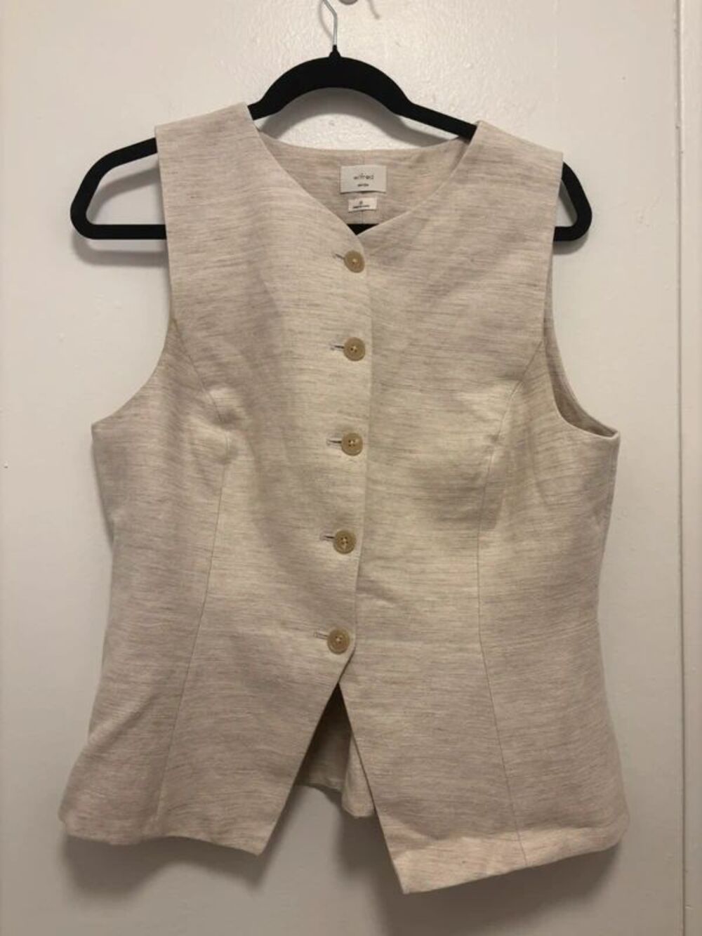 Aritzia Cruise Linen Regal Vest in Ecru Size 12